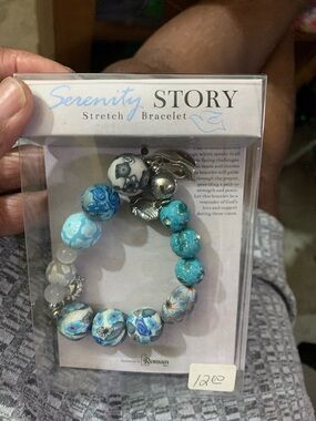 Serenity Turquoise & Blue Stretch Bracelet NEW